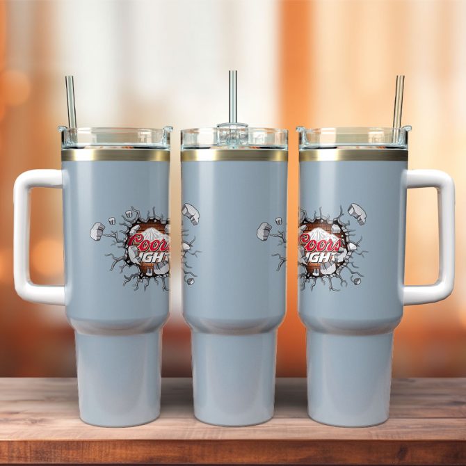 Coors Light Drinks Custom Stanley Quencher 40Oz Stainless Steel Tumbler With Handle