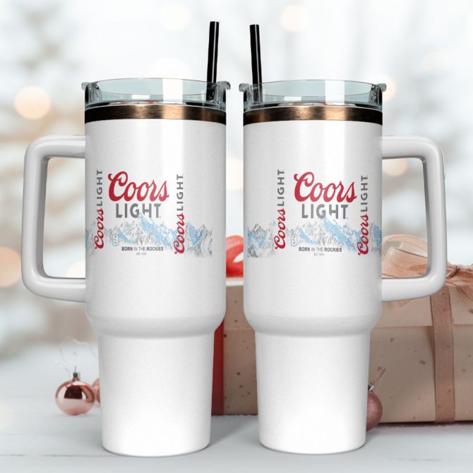 Coors Light Drinks Custom Stanley Quencher 40Oz Stainless Steel Tumbler With Handle - Image 4