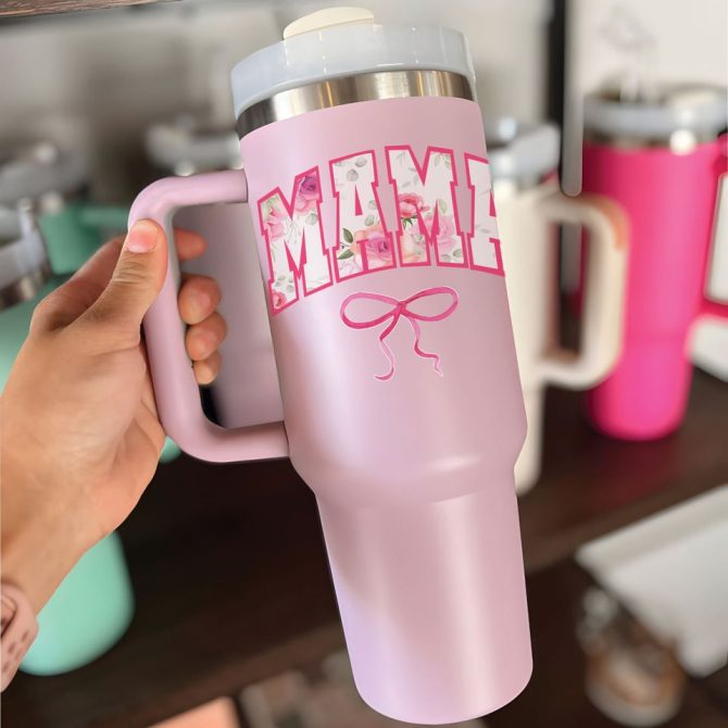 Coquette Mama Era Custom Stanley Quencher 40Oz Stainless Steel Tumbler