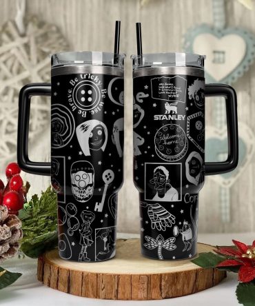 Coraline Cartoon Custom Stanley Quencher 40Oz Stainless Steel Tumbler With Handle