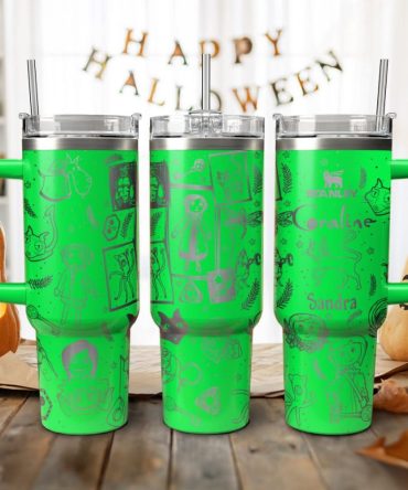 Coraline Cartoon Custom Stanley Quencher 40Oz Stainless Steel Tumbler With Handle