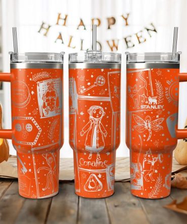 Coraline Cartoon Custom Stanley Quencher 40Oz Stainless Steel Tumbler With Handle