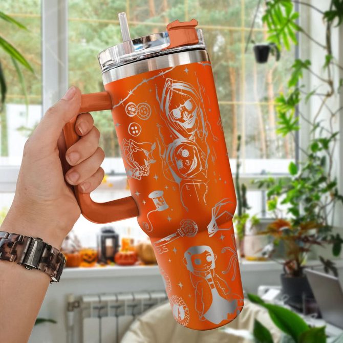 Coraline Cartoon Custom Stanley Quencher 40Oz Stainless Steel Tumbler With Handle
