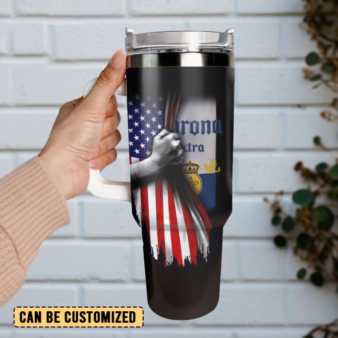 Corona Extra Beer Custom Stanley Quencher 40Oz Stainless Steel Tumbler With Handle - Image 3