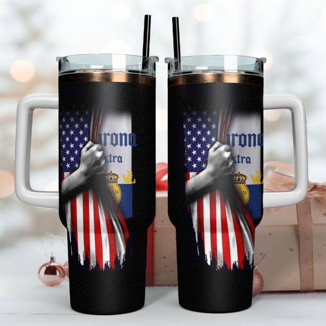 Corona Extra Beer Custom Stanley Quencher 40Oz Stainless Steel Tumbler With Handle - Image 4