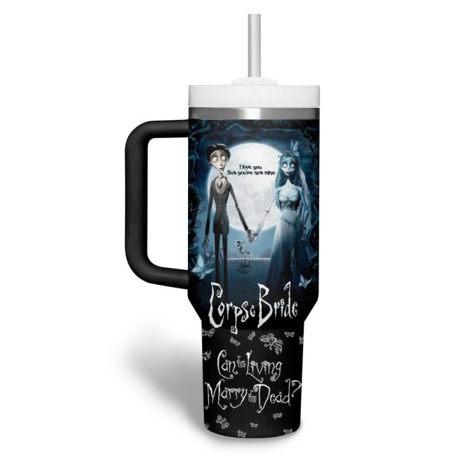 Corpse Bride Movies Custom Stanley Quencher 40Oz Stainless Steel Tumbler With Handle - Image 2