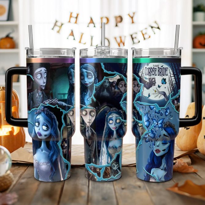 Corpse Bride Movies Custom Stanley Quencher 40Oz Stainless Steel Tumbler With Handle