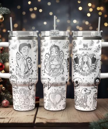 Corpse Bride Movies Custom Stanley Quencher 40Oz Stainless Steel Tumbler With Handle