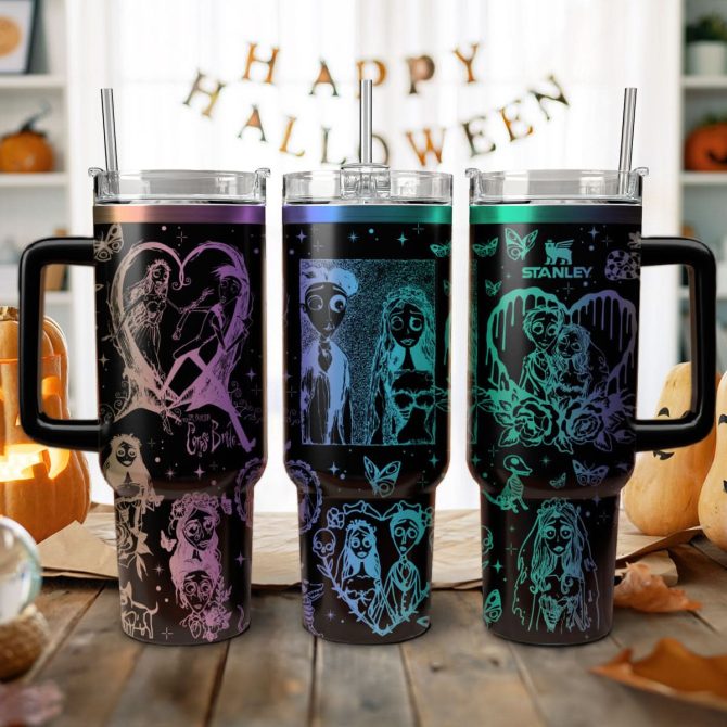 Corpse Bride Movies Custom Stanley Quencher 40Oz Stainless Steel Tumbler With Handle