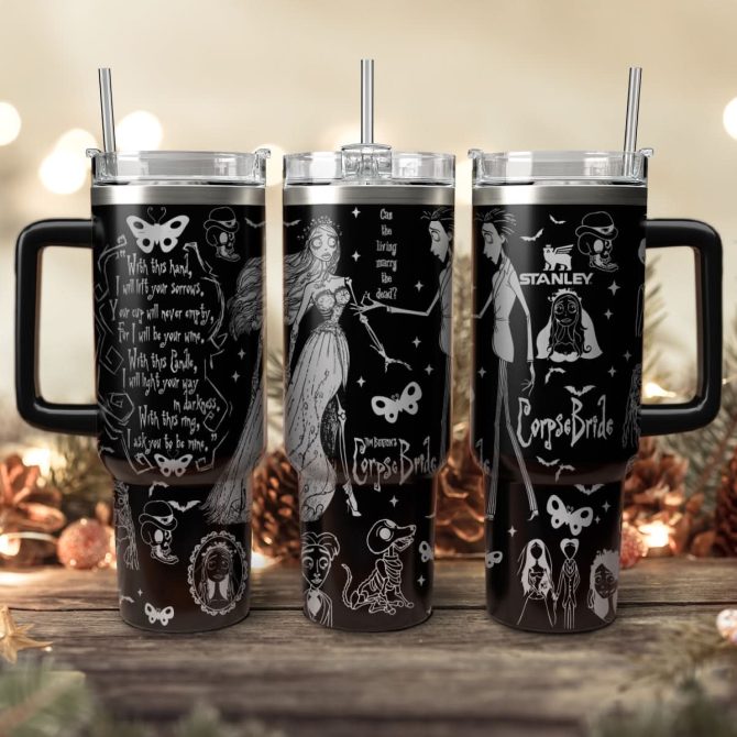 Corpse Bride Movies Custom Stanley Quencher 40Oz Stainless Steel Tumbler With Handle