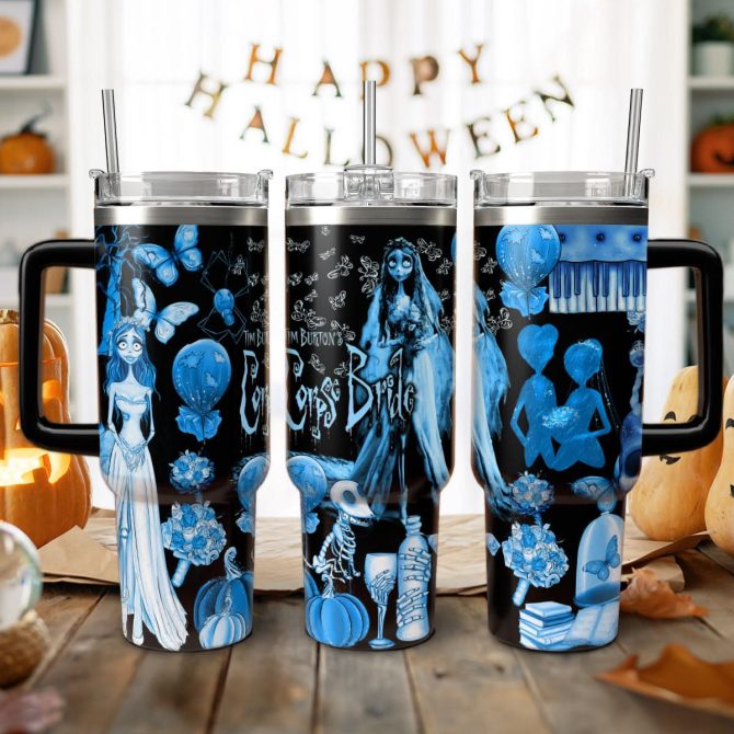 Corpse Bride Movies Custom Stanley Quencher 40Oz Stainless Steel Tumbler With Handle - Image 2