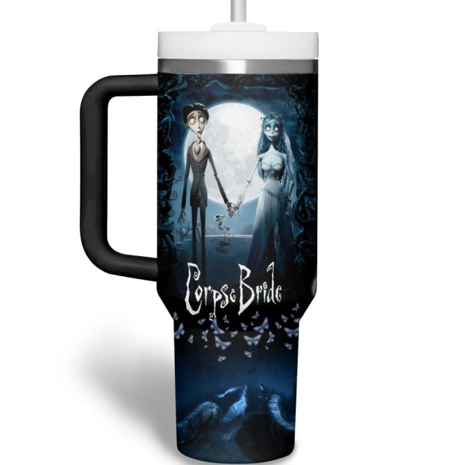 Corpse Bride Movies Custom Stanley Quencher 40Oz Stainless Steel Tumbler With Handle - Image 3