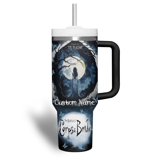 Corpse Bride Movies Custom Stanley Quencher 40Oz Stainless Steel Tumbler With Handle - Image 3