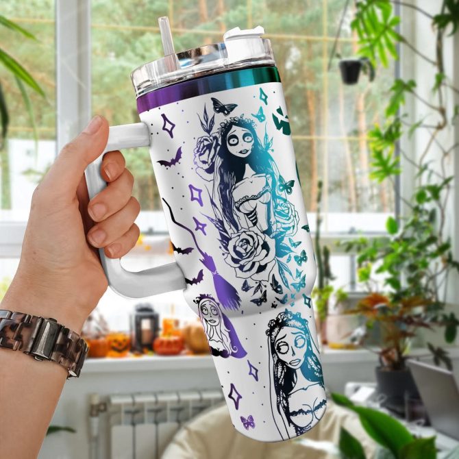 Corpse Bride Movies Custom Stanley Quencher 40Oz Stainless Steel Tumbler With Handle - Image 2