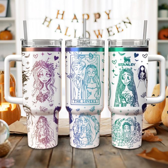 Corpse Bride Movies Custom Stanley Quencher 40Oz Stainless Steel Tumbler With Handle