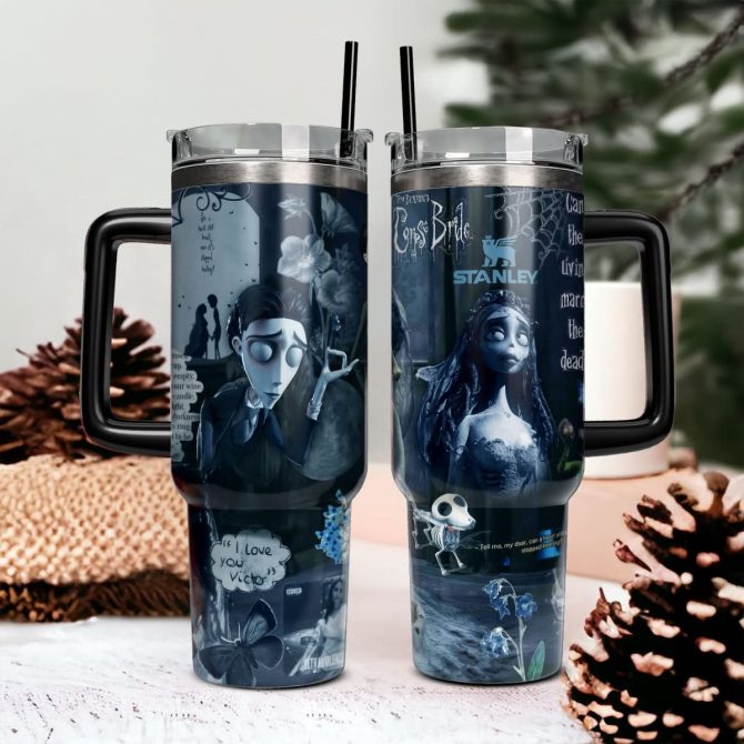 Corpse Bride Movies Custom Stanley Quencher 40Oz Stainless Steel Tumbler With Handle - Image 2