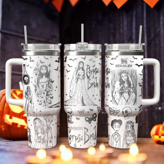 Corpse Bride Movies Custom Stanley Quencher 40Oz Stainless Steel Tumbler With Handle