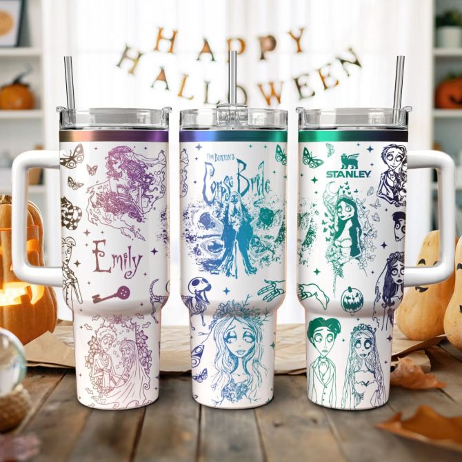 Corpse Bride Movies Custom Stanley Quencher 40Oz Stainless Steel Tumbler With Handle