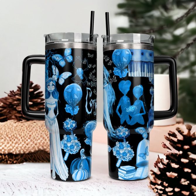 Corpse Bride Movies Custom Stanley Quencher 40Oz Stainless Steel Tumbler With Handle - Image 3