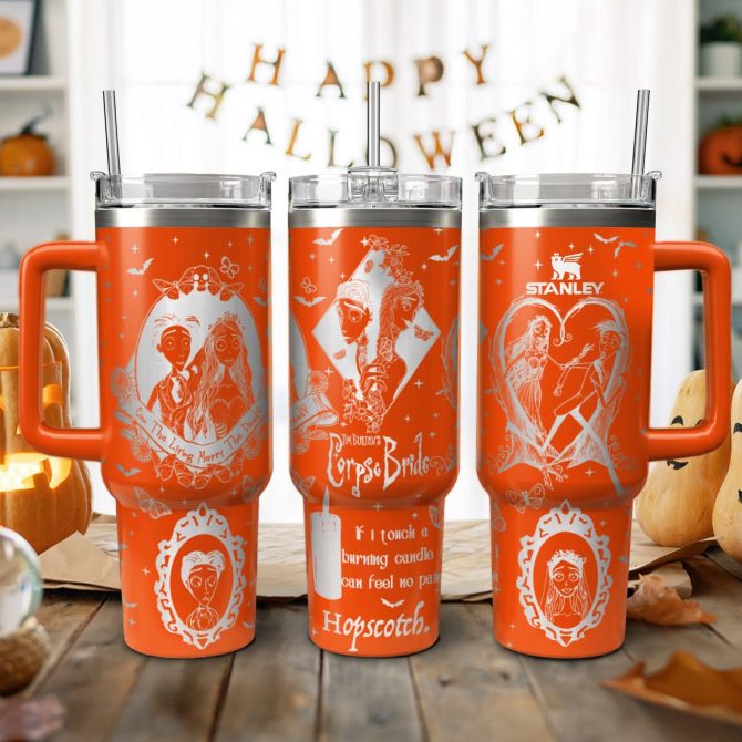 Corpse Bride Movies Custom Stanley Quencher 40Oz Stainless Steel Tumbler With Handle
