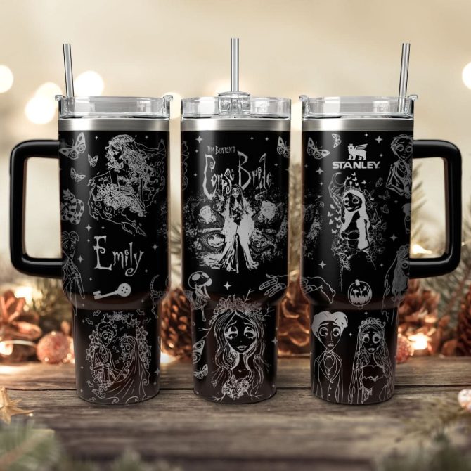 Corpse Bride Movies Custom Stanley Quencher 40Oz Stainless Steel Tumbler With Handle