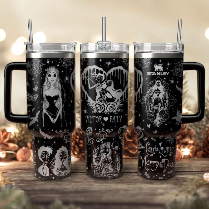 Corpse Bride Movies Custom Stanley Quencher 40Oz Stainless Steel Tumbler With Handle