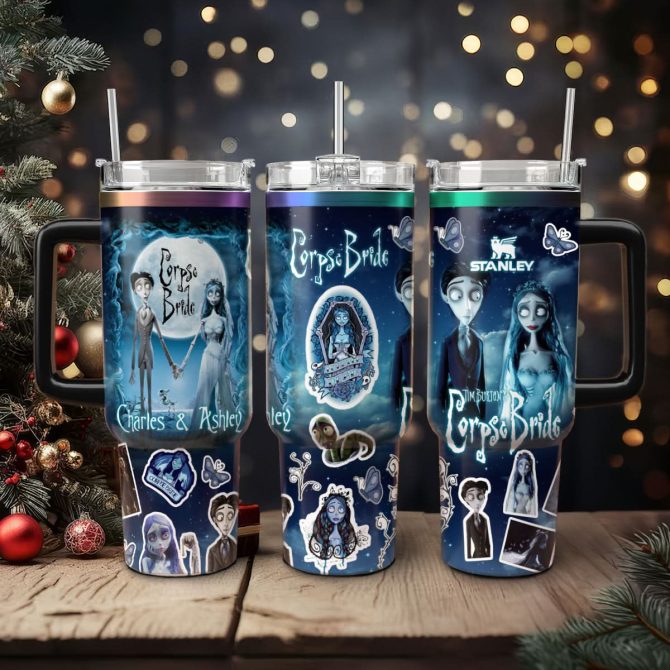 Corpse Bride Movies Custom Stanley Quencher 40Oz Stainless Steel Tumbler With Handle - Image 3