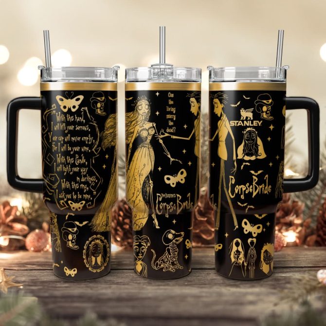 Corpse Bride Movies Custom Stanley Quencher 40Oz Stainless Steel Tumbler With Handle