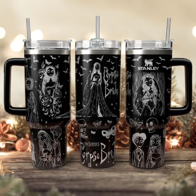 Corpse Bride Movies Custom Stanley Quencher 40Oz Stainless Steel Tumbler With Handle