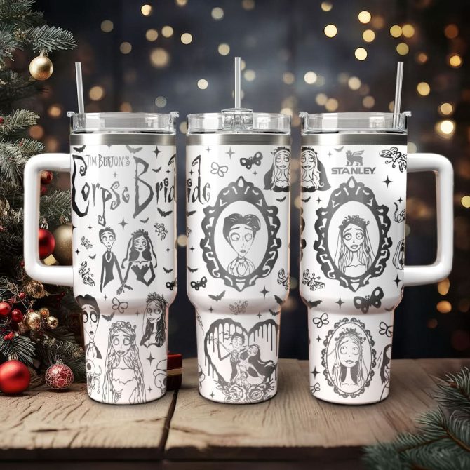 Corpse Bride Movies Custom Stanley Quencher 40Oz Stainless Steel Tumbler With Handle
