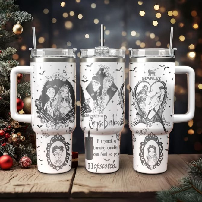 Corpse Bride Movies Custom Stanley Quencher 40Oz Stainless Steel Tumbler With Handle