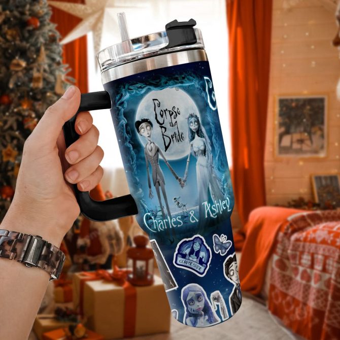 Corpse Bride Movies Custom Stanley Quencher 40Oz Stainless Steel Tumbler With Handle - Image 5