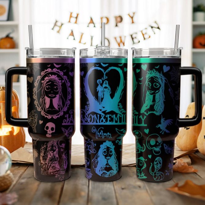Corpse Bride Movies Custom Stanley Quencher 40Oz Stainless Steel Tumbler With Handle