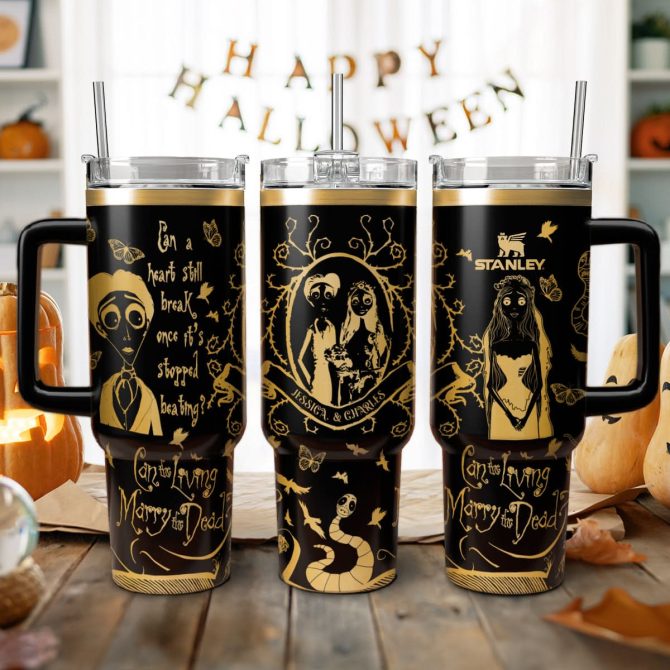 Corpse Bride Movies Custom Stanley Quencher 40Oz Stainless Steel Tumbler With Handle