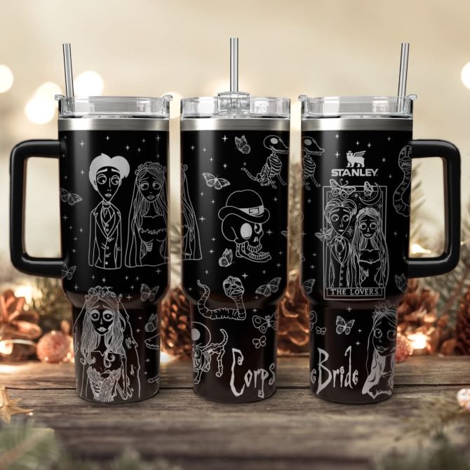 Corpse Bride Movies Custom Stanley Quencher 40Oz Stainless Steel Tumbler With Handle