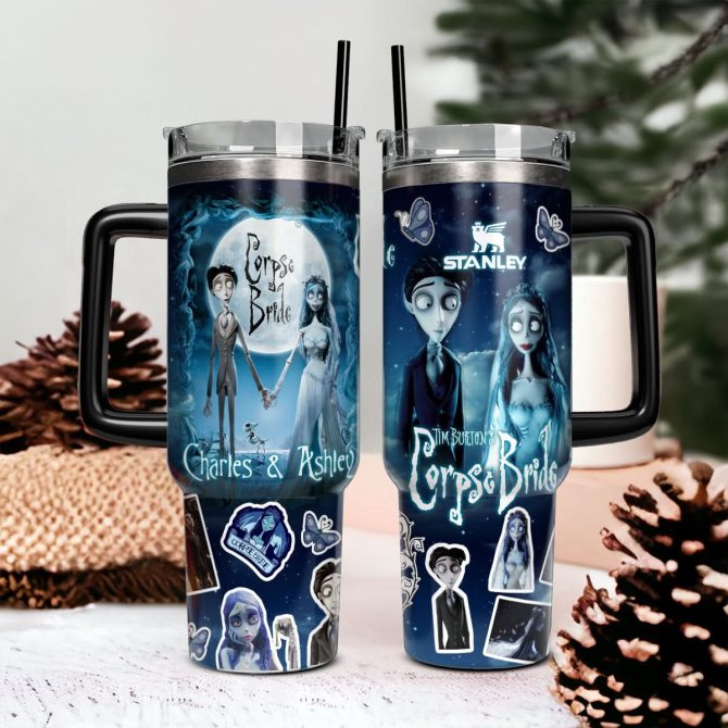 Corpse Bride Movies Custom Stanley Quencher 40Oz Stainless Steel Tumbler With Handle - Image 4