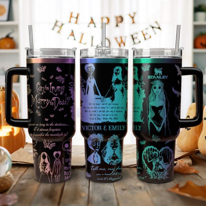 Corpse Bride Movies Custom Stanley Quencher 40Oz Stainless Steel Tumbler With Handle