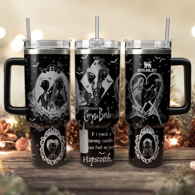 Corpse Bride Movies Custom Stanley Quencher 40Oz Stainless Steel Tumbler With Handle
