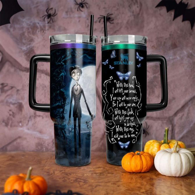 Corpse Bride Movies Custom Stanley Quencher 40Oz Stainless Steel Tumbler With Handle - Image 5
