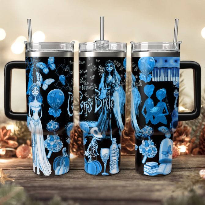 Corpse Bride Movies Custom Stanley Quencher 40Oz Stainless Steel Tumbler With Handle