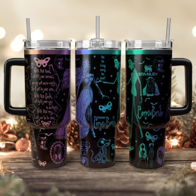 Corpse Bride Movies Custom Stanley Quencher 40Oz Stainless Steel Tumbler With Handle