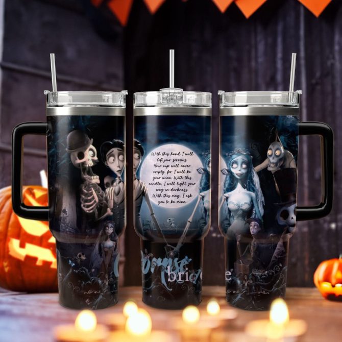 Corpse Bride Movies Custom Stanley Quencher 40Oz Stainless Steel Tumbler With Handle - Image 5