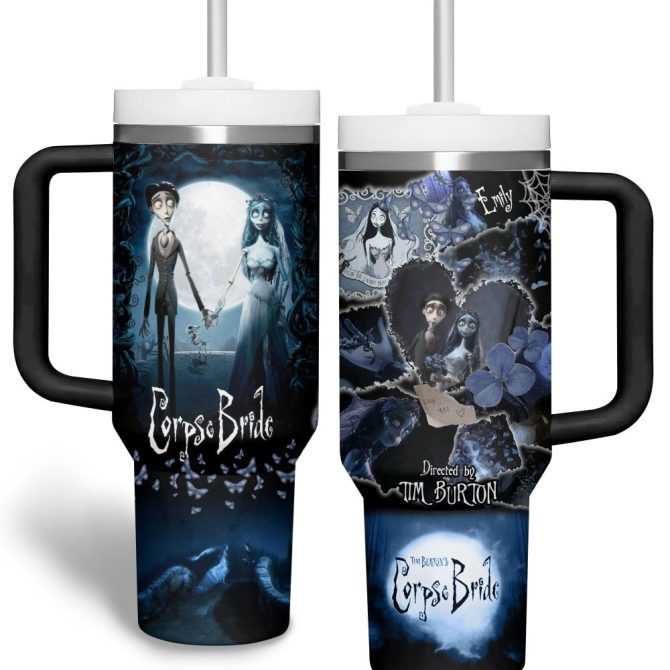 Corpse Bride Movies Custom Stanley Quencher 40Oz Stainless Steel Tumbler With Handle - Image 2