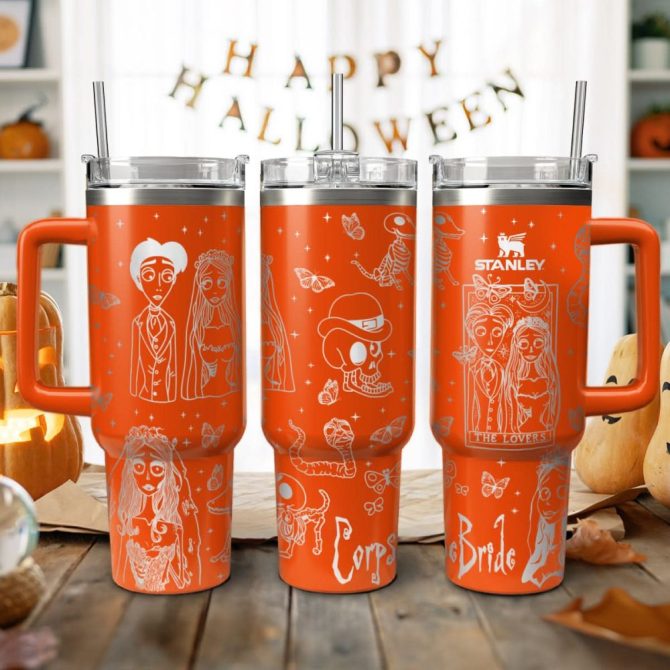 Corpse Bride Movies Custom Stanley Quencher 40Oz Stainless Steel Tumbler With Handle