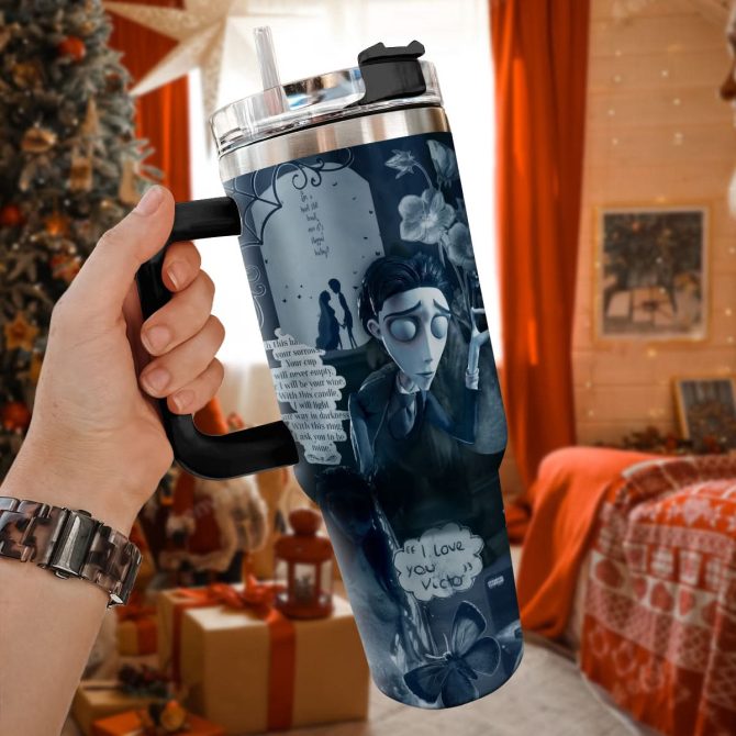 Corpse Bride Movies Custom Stanley Quencher 40Oz Stainless Steel Tumbler With Handle - Image 3
