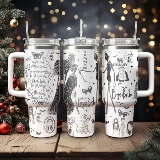 Corpse Bride Movies Custom Stanley Quencher 40Oz Stainless Steel Tumbler With Handle