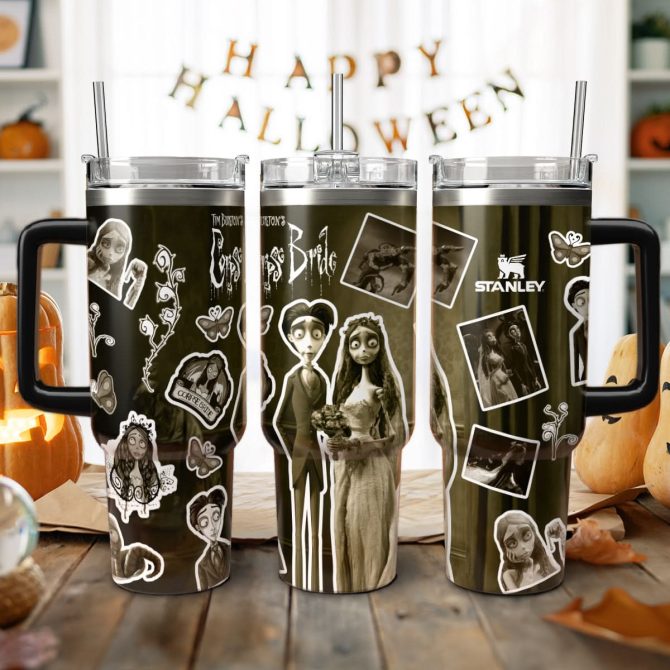 Corpse Bride Movies Custom Stanley Quencher 40Oz Stainless Steel Tumbler With Handle - Image 4