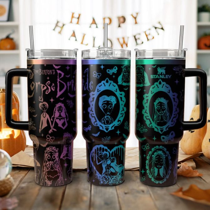 Corpse Bride Movies Custom Stanley Quencher 40Oz Stainless Steel Tumbler With Handle