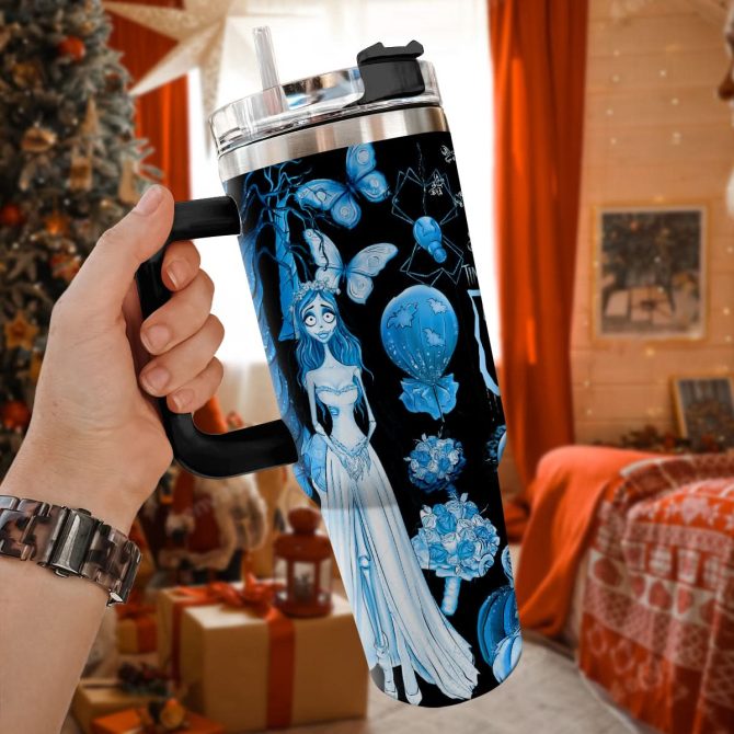 Corpse Bride Movies Custom Stanley Quencher 40Oz Stainless Steel Tumbler With Handle - Image 4