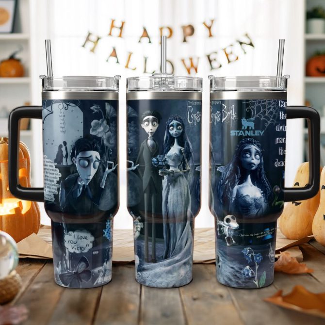 Corpse Bride Movies Custom Stanley Quencher 40Oz Stainless Steel Tumbler With Handle